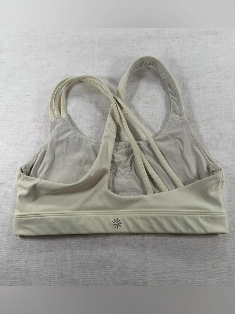 Athleta Women's Cream Crossback Sports Bra
